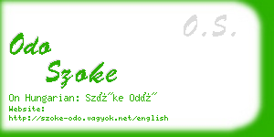 odo szoke business card